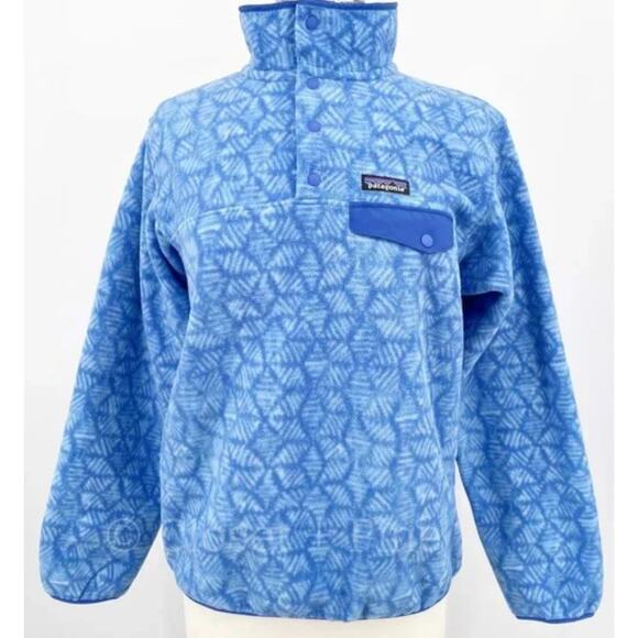 Patagonia Synchilla Snap-T Fleece Pullover Batik Hex Big Imperial Blue Medium - Picture 1 of 2